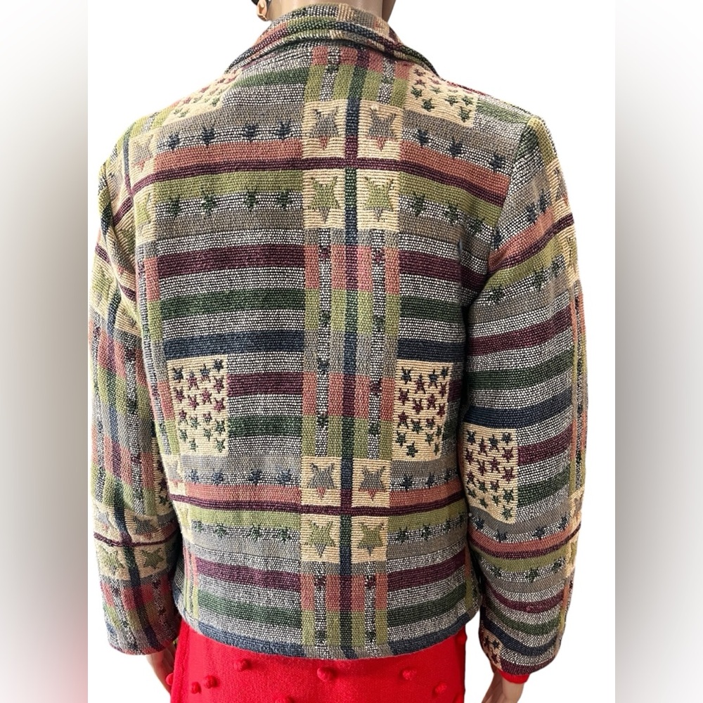 Tapestry style New identity southwestern patriotic cropped jacket-MP - Picture 8 of 11